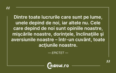 Înainte de toate, din lucrurile lumii a...