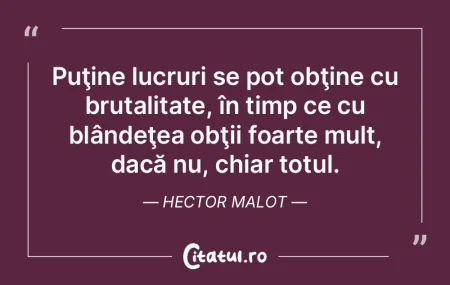 Frica paralizează inteligenţa. Hector ...