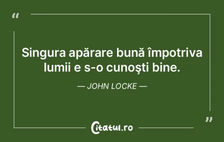 Cea mai bună apărare împotriva lumii ...
