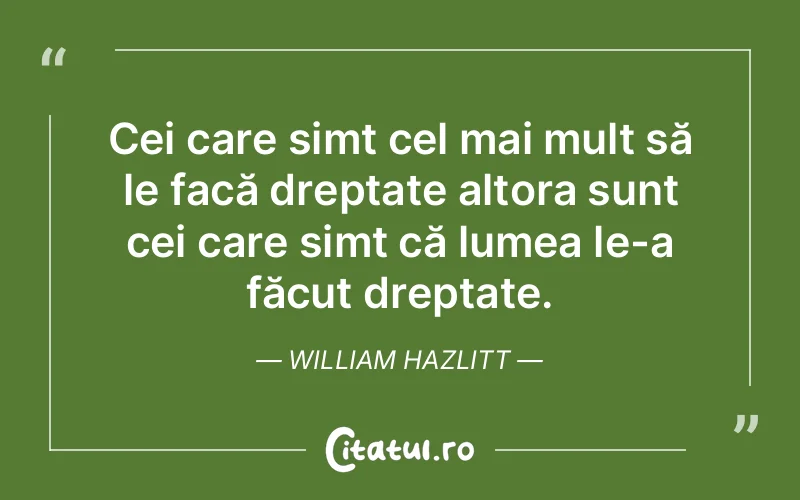 Citat William Hazlitt - citate viata