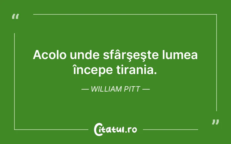 Citat William Pitt - citate viata