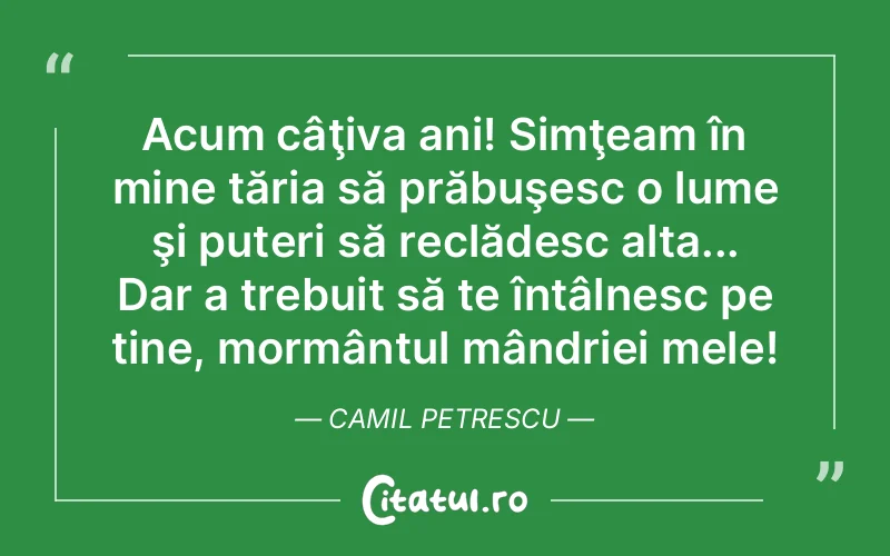 Citat Camil Petrescu - citate viata