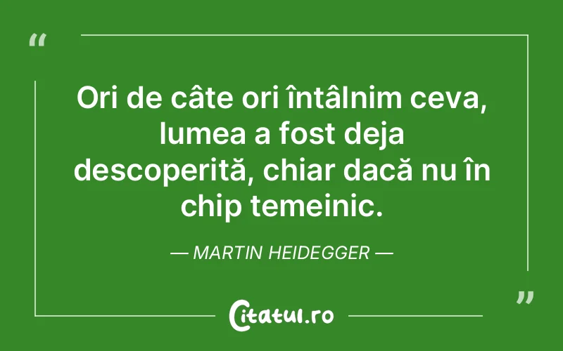 Citat Martin Heidegger - citate viata