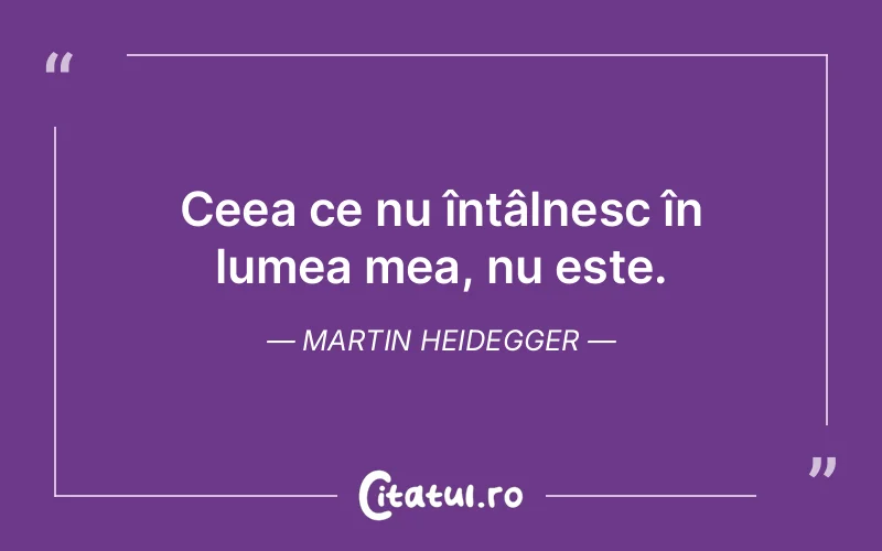 Citat Martin Heidegger - citate viata