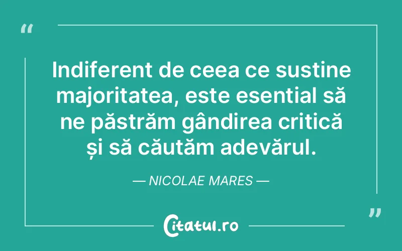 Citat Nicolae Mares - citate viata