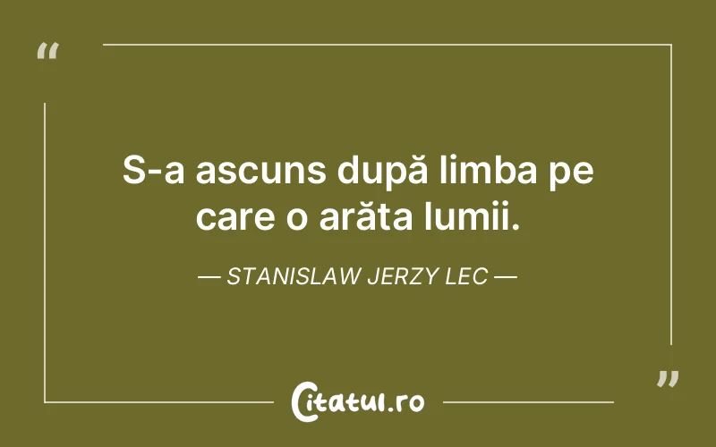 Citat Stanislaw Jerzy Lec - citate viata