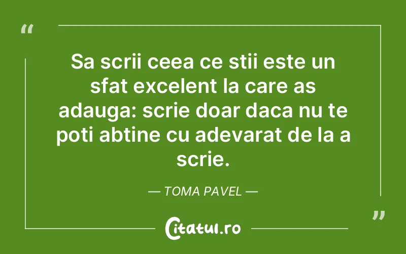 Citat Toma Pavel - citate viata