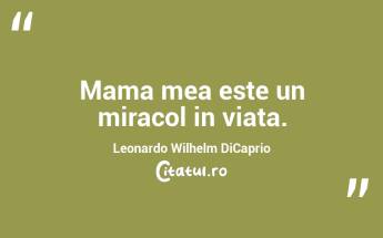 Mama mea este un miracol in viata. Leonardo Wilhelm DiCaprio...