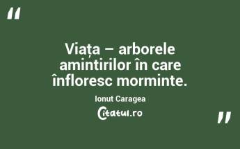 Viaţa – arborele amintirilor în care înfloresc morminte. Ionuț Caragea...