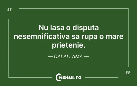 Nu lasa o disputa nesemnificativa sa rup...