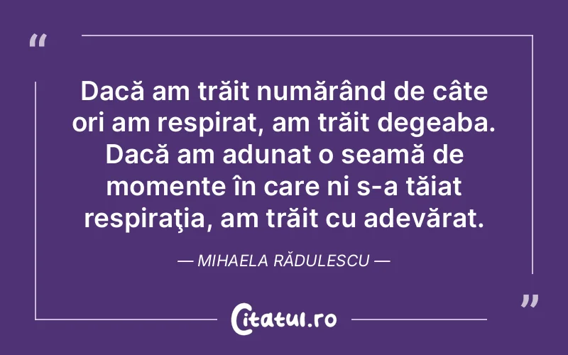 Citat Mihaela Rădulescu - citate viata