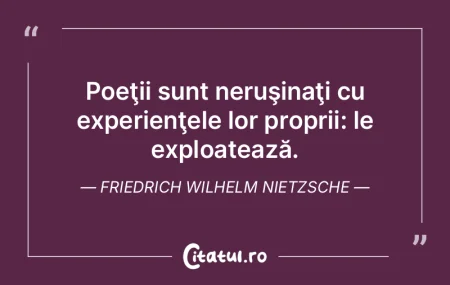 Nu tăria sentimentului înalt, ci trăi...
