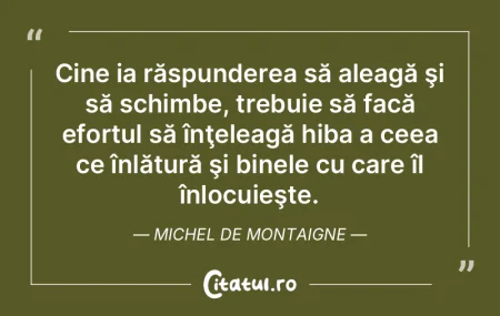 Câteodată să alegi bine, înseamnă s...