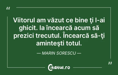 Există o mecanică a lucrurilor din car...