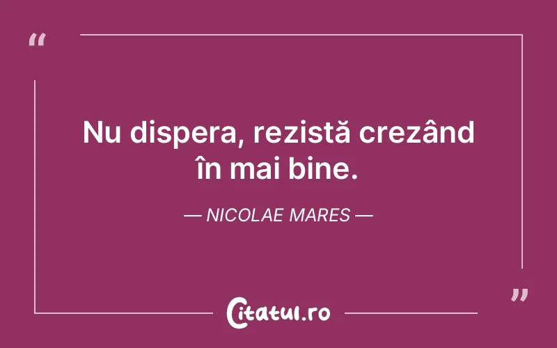 Citat Nicolae Mares - citate viata