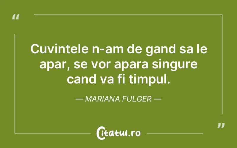 Citat Mariana Fulger - citate viata