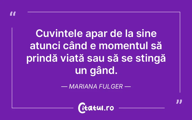 Citat Mariana Fulger - citate viata
