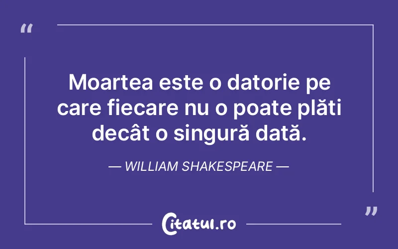 Citat William Shakespeare - citate viata