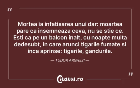 Cum putem sa mai murim cand suntem deja ...