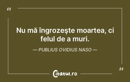 Potrivit morţii, nimeni nu e în stare ...
