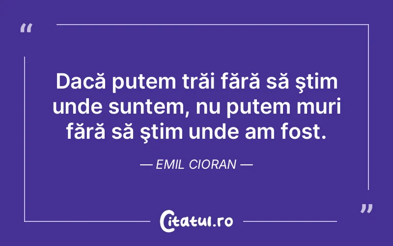 Citat Emil Cioran - citate viata