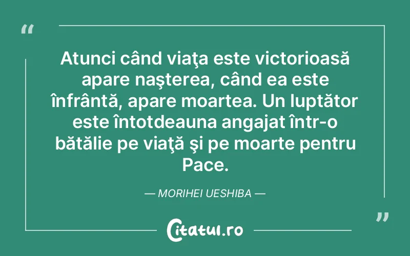 Citat Morihei - citate viata