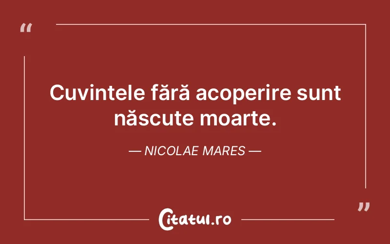 Citat Nicolae Mares - citate viata