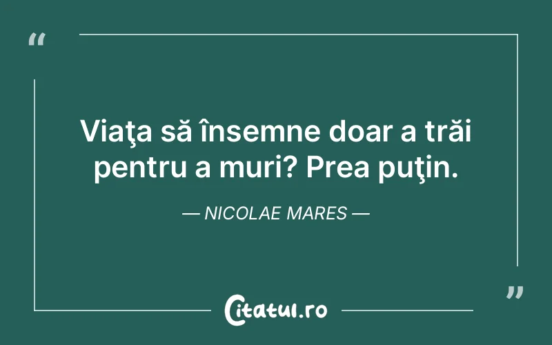 Citat Nicolae Mares - citate viata