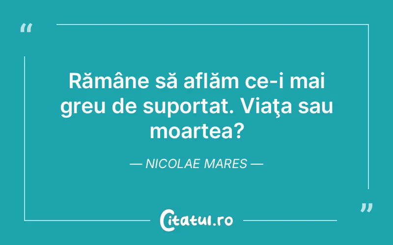 Citat Nicolae Mares - citate viata