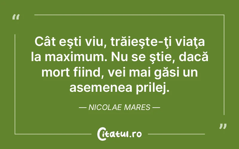 Citat Nicolae Mares - citate viata