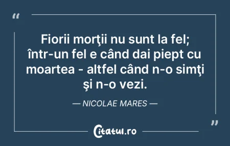 Pentru cel care va descoperi moartea în...