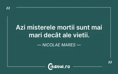 Frica de moarte te gârbovește, în nic...