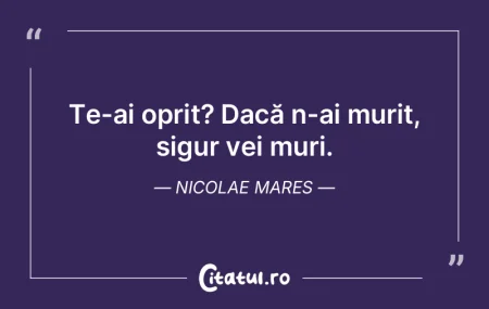 A pătimi nu înseamnă și a muri. Nico...