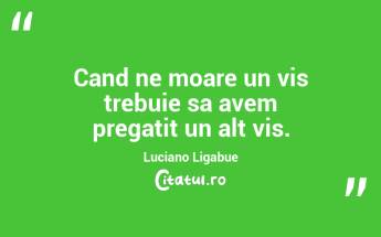 Cand ne moare un vis trebuie sa avem pregatit un alt vis.  Luciano Ligabue...