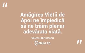 Amăgirea Vieții de Apoi ne împiedică să ne trăim plenar adevărata viață. Valeriu Butulescu...