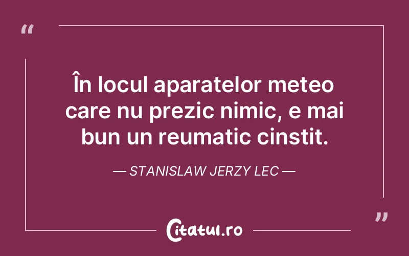 Citat Stanislaw Jerzy Lec - citate viata