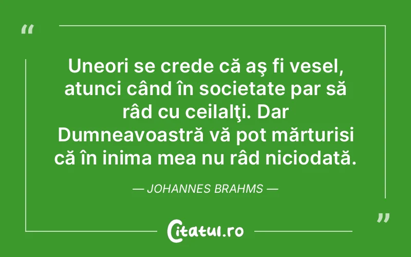 Citat Johannes Brahms - citate viata