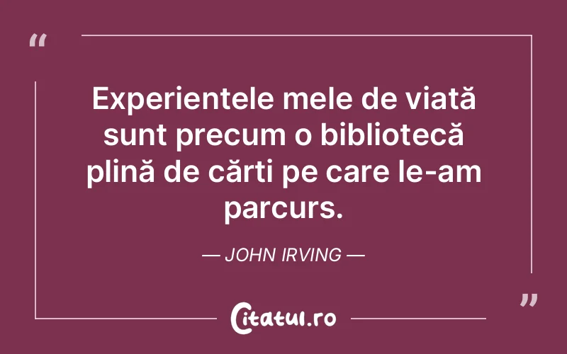 Citat John Irving - citate viata