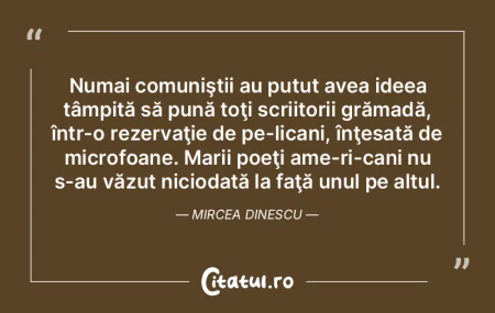 Cultura este singurul mijloc de afirmare... Cultura este singurul mijloc de afirmare...