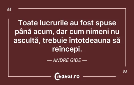 Sa continui sa faci aceleasi lucruri si ... Sa continui sa faci aceleasi lucruri si ...