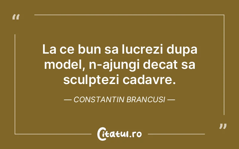 Citat Constantin Brancusi - citate viata
