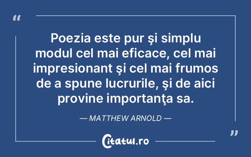 Citat Matthew Arnold - citate viata
