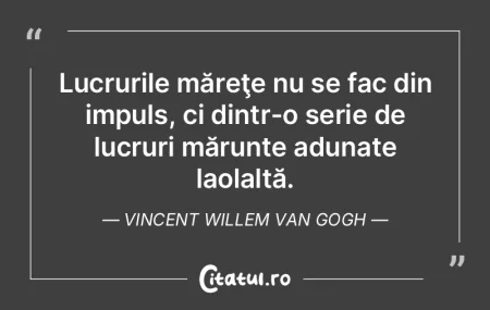 Înalta apreciere e un lucru minunat. Ea...