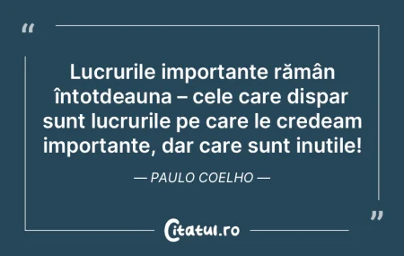 Unele lucruri se pierd pentru totdeauna....