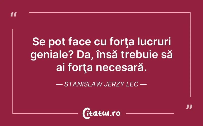 Citat Stanislaw Jerzy Lec - citate viata
