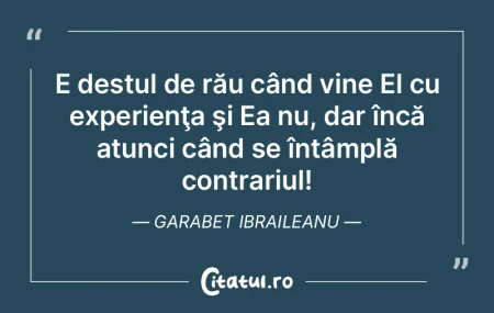 Cine vrea să scape de un rău ştie în... Cine vrea să scape de un rău ştie în...