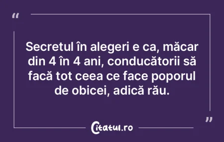 Atunci când pentru român e foarte rău...