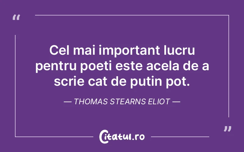 Citat Thomas Stearns Eliot - citate viata