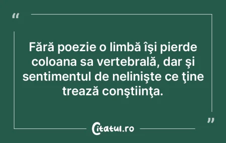 Poezia nu va fi decât muzică şi imagi...