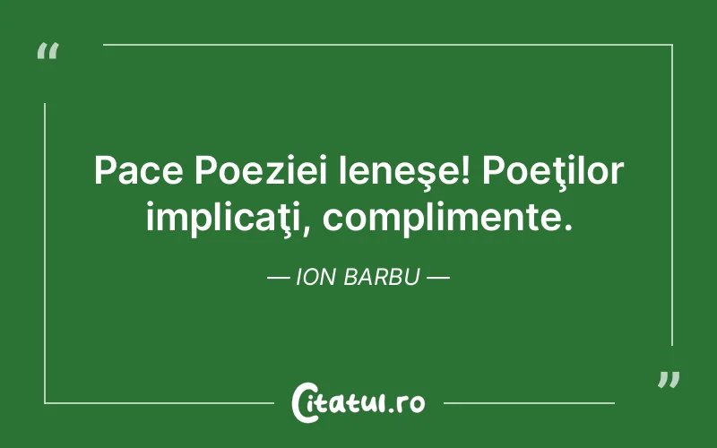 Citat Ion Barbu - citate viata